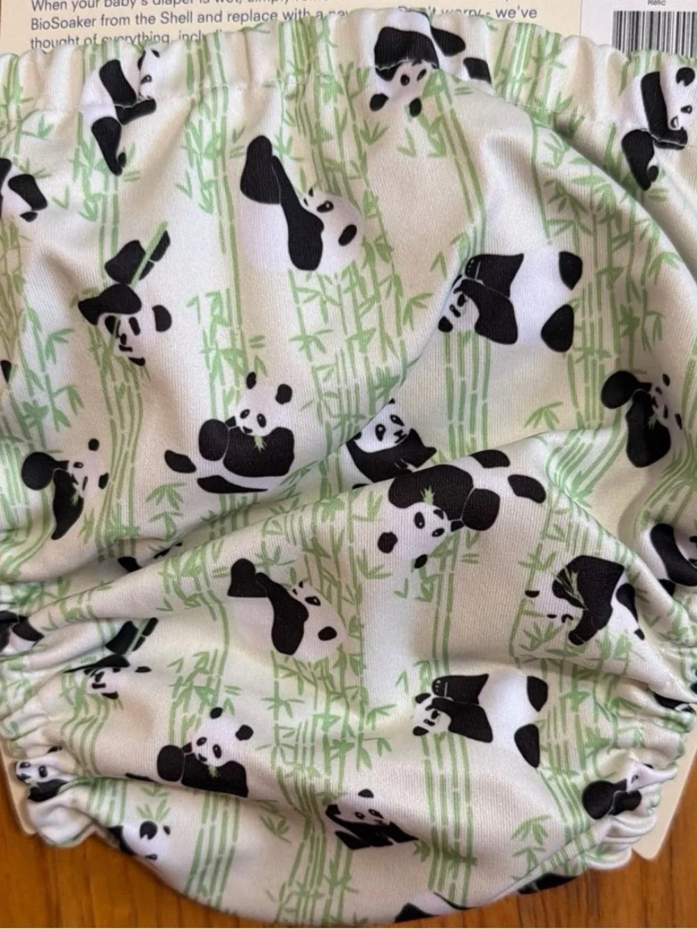 GroVia Hybrid Shell Diaper Cover in Green Panda Print. Rare